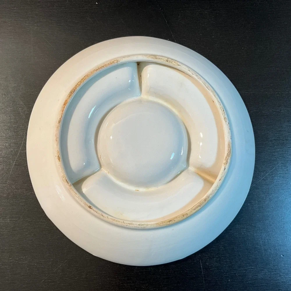 Vintage Vegetable Ceramic Divided‎ Serving Dish Appetizer Plate
